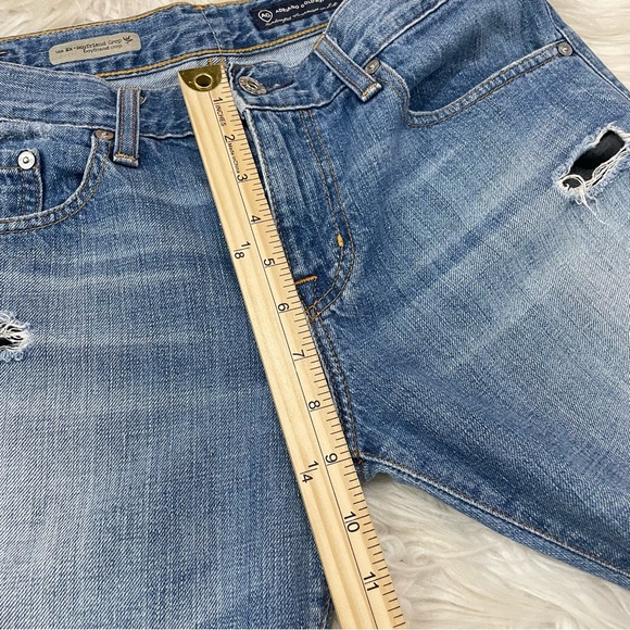 AG Adriano Jeans Ex-Boyfriend Crop Jeans Mid Rise Size 28 Light Wash Distressed - Picture 15 of 16